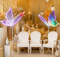 Lumière LED papillon colorée avec télécommande, lumière de scène scintillante, décoration de fête de mariage, lampe pour l'ambiance des événements de vacances