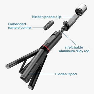 2024 Newest Phone Tripod Stand Remote Control 360 Rotation Flexible Selfie Stick With Rotating Light