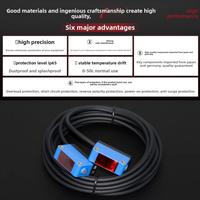 Sensor Fotoeléctrico Láser Cuadrado GXQD-BG442NS NPN con Respuesta de 5ms, 4 Hilos, CC 10-30V, Normalmente Cerrado y Antiinterferencias para Tiras de Luz