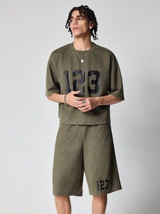 Men's casual digital print <b>T</b>-<b>shirts</b> and shorts suits factory, customization available.F10 - Product Image 2