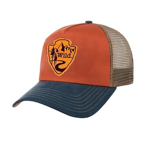Casquette de baseball unisexe ajustable de couleur unie à dos en maille conception OEM Casquette de camionneur personnalisée à 5 panneaux - Product Image 3