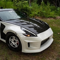 Garde-boue avant en fibre de carbone de haute qualité style V1, compatible avec Nissan 370Z Z34, style V1, nid d'abeille, fixation par boulons, kit carrosserie noir carbone, neuf