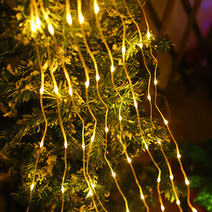 Cadena de luces LED de cuero romántica, decoración de árbol de Navidad para patio exterior con energía Solar, luces de estrella superior - Product Image 4