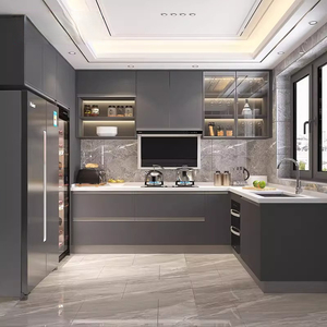 Meubles de cuisine modulaires modernes en <span class=keywords><strong>bois</strong></span> massif et contreplaqué, écologiques et personnalisables - Product Image 1