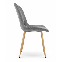Chaise de salle à manger moderne à dossier en forme de cuillère, rembourrée avec un dossier et un siège en tissu pour café, restaurant, banquet