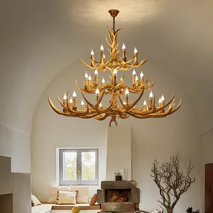 Bespoke Fixtures Indoor Decoration Pendant Lamp Lustre Antler Kronleuchter Mit Geweih Deer Horn Lights Deer Antler Chandelier