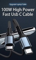 Kabel Data Charger PD USB C ke Type-C Male to Male 100W Fast Charging 5A untuk Laptop/Ponsel