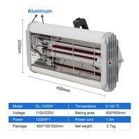 Lampe de séchage infrarouge portative à ondes courtes 1200 W, économique et très demandée, pour la peinture automobile et le séchage de peinture