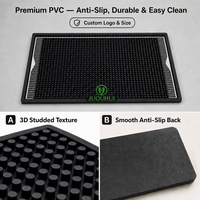 Tapis de Barbier Personnalisé en PVC et Silicone, Antidérapant 3D à Picots, pour Outils de Coiffure, Tapis de Travail pour Salon de Coiffure, OEM