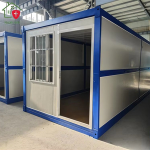 Casa Contenedor Plegable Económica de Bajo Costo con Estructura de Acero Prefabricada, Aislamiento de Panel Sándwich Impermeable e Ignífugo - Product Image 1