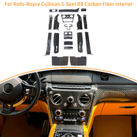 Pour Rolls Royce Cullinan, intérieur de voiture en fibre de carbone sèche, style BB, 5 places, seuils de porte, console centrale, couvre-tableau de bord, accessoires de voiture