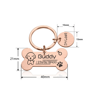 Portachiavi personalizzato con targhetta identificativa <span class=keywords><strong>per</strong></span> animali domestici <span class=keywords><strong>nome</strong></span> Id <span class=keywords><strong>per</strong></span> animali domestici inciso <span class=keywords><strong>per</strong></span> gatto cucciolo di cane collare Tag ciondolo portachiavi accessori <span class=keywords><strong>per</strong></span> animali domestici con osso - Product Image 6