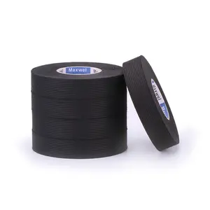 Diferente tamaño rentable negro aislado envoltura alto adhesivo 19MM * 0,17 MM Auto cinta de tela química para motor eléctrico