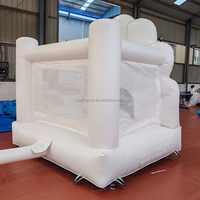 Location de château gonflable blanc pour fêtes, PVC 0,55 mm, haute qualité