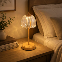 Lampe de table LED en verre couleur citrouille crémeuse, à intensité variable tactile, rechargeable, en fer, lampe de bureau LED moderne de haute qualité