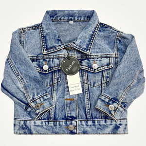 Veste <span class=keywords><strong>en</strong></span> <span class=keywords><strong>jean</strong></span> décontractée pour enfants LTH, coupe simple, mode personnalisée, denim lavé pour bébés garçons et filles - Product Image 1