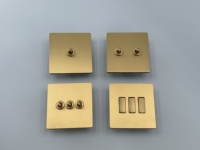Saklar Lampu Dinding Mewah Modern Bahan Kuningan, 1 Gang, Panel Baja Anti Karat, Stopkontak Listrik untuk Rumah
