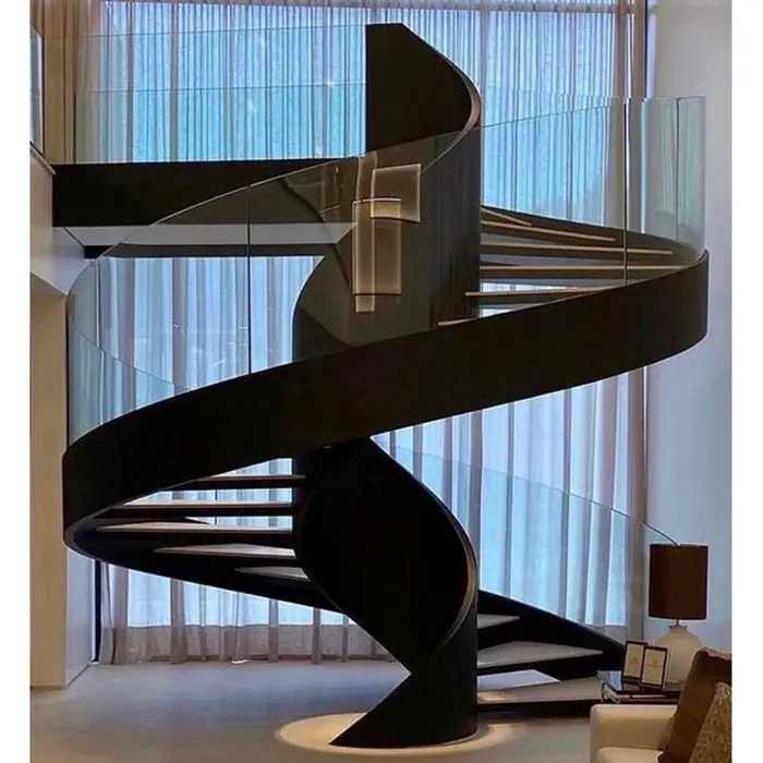 Top Quality Marble Curved Staircase Spiral Staircase Led Staircase