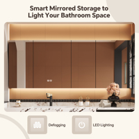 Meuble-lavabo flottant élégant et luxueux 48-92 pouces pour salle de bain, simple ou double vasque, avec miroir LED intelligent en céramique, pour hôtel et villa