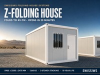 Maison conteneur pliable Z-Fold 40 pieds 72m² extensible, unité de logement modulaire préfabriquée empilable à deux étages
