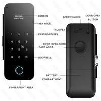 AISUO TUYA WIFI 유리문용 스마트 도어락 생체인식 지문 디지털 도어락 TT락 유리문 잠금장치