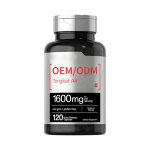 Epimedium 600mg Tongkat Ali 400mg Mélange de performance-120 Capsules sans gluten, sans OGM, capsules végétaliennes