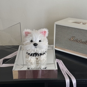 Corte perro regalo del Día de San Valentín fresco inmortal eterno eternidad Rosa caja acrílica para siempre seca Flor de hortensia preservada - Product Image 5