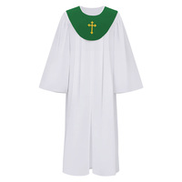 Robes de Chorale Unisexe Mat pour Cérémonie Religieuse, Robe de Remise de Diplôme, Costume de Scène avec Étole en V, Robe de Fête pour Femmes et Hommes