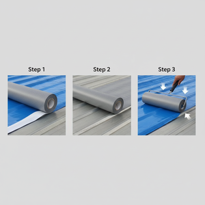 Membrane imperméable autocollante de 1,5 mm pour <span class=keywords><strong>toiture</strong></span> métallique, isolation thermique, rouleau de bitume en aluminium pour structure en acier, entrepôt - Product Image 2