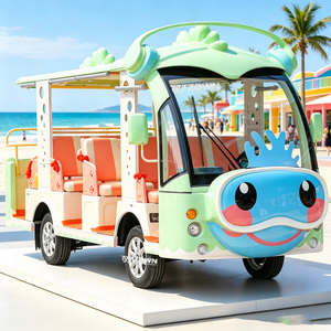 <b>Electric</b> Sightseeing Bus 11 Seats Closed Body Passenger Shuttle <b>Car</b> Low Noise Stable Driving for Villa Community Zoo Use - Product Image 1
