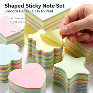Ensemble de notes autocollantes en forme de SK, 6 formes, blocs-notes adhésifs pour le bureau et l'école - Product Image 4