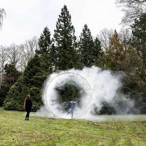 Grande sculpture ronde minimaliste en acier inoxydable pour l'extérieur Anneau de pulvérisation personnalisé Ornement en métal Statue abstraite personnalisée - Product Image 5