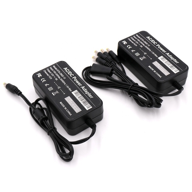 Universal Desktop Adaptor AC DC 12V 5A Power Supply Adapter for CCTV Cameras