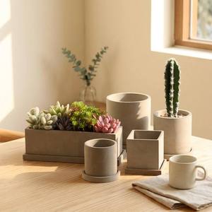 Pot de fleur <span class=keywords><strong>rectangulaire</strong></span> pour plantes vertes, Pot à ciment, décoration de jardin, maison et jardin, 3 tailles, moderne - Product Image 6