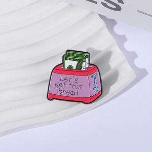 Let Is Get This Bread esmalte Pin creativo dibujos animados dinero dólar tostadora broche solapa mochila insignias joyería regalo para amigos - Product Image 2