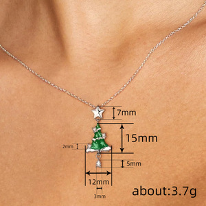 Collana con Ciondolo a Stella per Albero di Natale da Donna, Collana con Ciondolo Festivo, Gioielli alla Moda, Regalo per Uso Quotidiano - Product Image 4