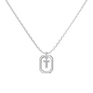 Dylam <b>Initial</b> Pendant <b>Necklace</b> 925 Sterling <b>Silver</b> with 5A Cubic Zirconia 26 Letter Alphabet Jewelry Gifts for Women - Product Image 1