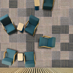 Dalles de moquette modulaires en polypropylène à poils coupés, épaisses, résistantes aux taches, antidérapantes, pour projets commerciaux et internationaux - Product Image 4