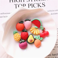 Diy Handgemaakte Ambachten Leuke Hars Simulatie Hangers Fruit Aardbei Kawaii Cabochons Resin Flat Terug