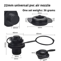 Bouchon de valve Boston en PVC durable Yak Outdoors pour bateaux gonflables, pêche, kayaks, eaux océaniques et matelas pneumatiques
