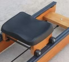 Family Fitness Rubber Wood Water Resistance <b>Rower</b> Machine Natural Wood Texture Indoor Cardio Exercise Equipment - Product Image 2