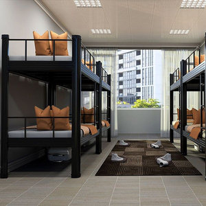 Đôi trên đầy đủ kim loại giường tầng khung thép Loft giường cho người lớn - Product Image 2