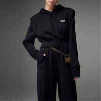 Ensembles de vêtements pour femmes personnalisés, vêtements de détente, tenues en molleton, sweat-shirts à capuche, pantalon ample à jambes larges, ensemble 2 pièces pour femmes