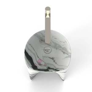 Lavabo <span class=keywords><strong>de</strong></span> Mármol Clásico Nero Marquina, Forma Orgánica, Bloque Sólido, Esquinas Redondeadas, <span class=keywords><strong>para</strong></span> <span class=keywords><strong>Baño</strong></span> <span class=keywords><strong>de</strong></span> Hotel o Villa - Product Image 3