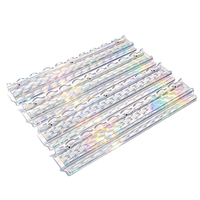 Support de Mahjong en Acrylique Holographique Arc-en-ciel, Plateau à Tuiles de Mahjong en Acrylique à Bord Ondulé, Règle de Repositionnement de Tuiles de Mahjong en Acrylique Durable pour le Jeu de Mahjong