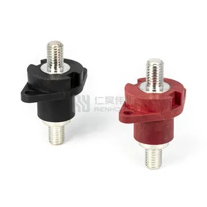 High Current Copper Through Wall Battery Power Terminal Block Power M8 Bolt nut connector for Cable