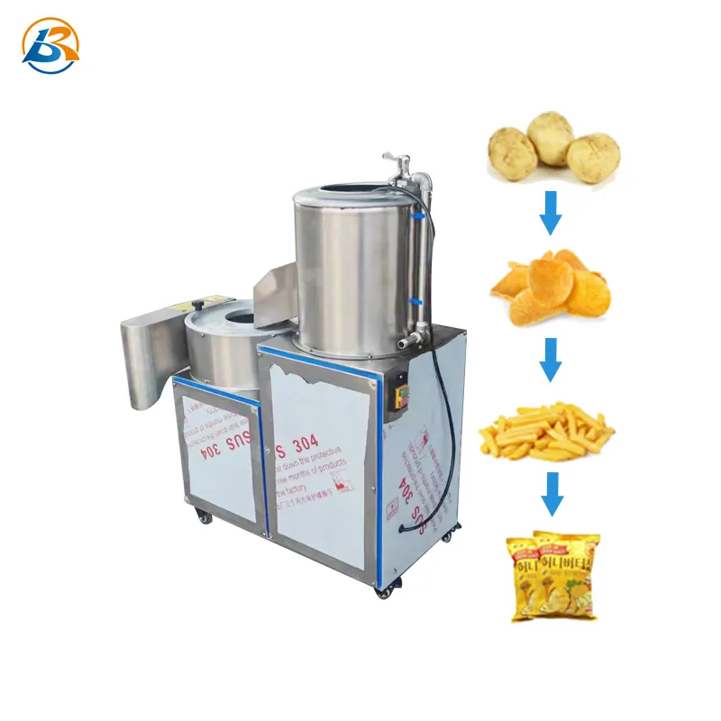 آلة تقشير وتقطيع البطاطس الكهربائية الأوتوماتيكية، ماكينة تقشير وغسل البطاطس