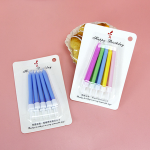 Nuovo Design di Fabbrica: Set di 10 Candele a Colonna Color Macaron in Supporti per Torte di Compleanno e Decorazioni Matrimoniali - Product Image 1