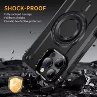 Coque de protection magnétique pour téléphone avec chargeur sans fil et support intégré pour iPhone 17, 16E, 16, 15 Plus, 14, 13, 12, 17 Pro Max