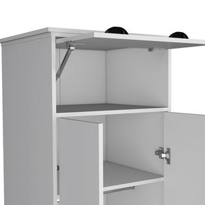 Armario Blanco Dumas con 2 Cajones y Puertas Abatibles, Mueble de Almacenamiento Minimalista para Dormitorio - Product Image 4